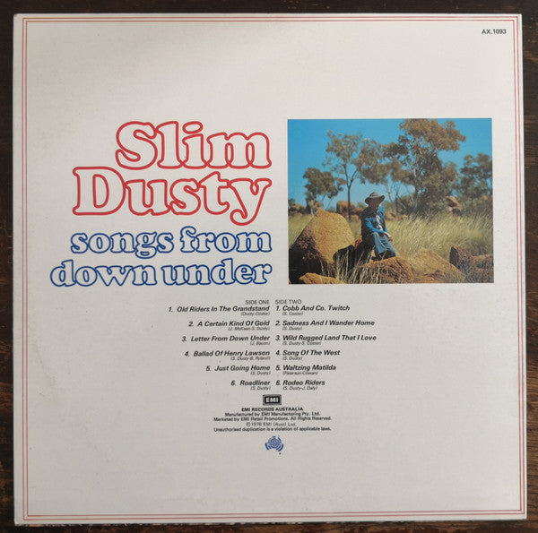 Slim Dusty : Songs From Down Under (LP, RE)