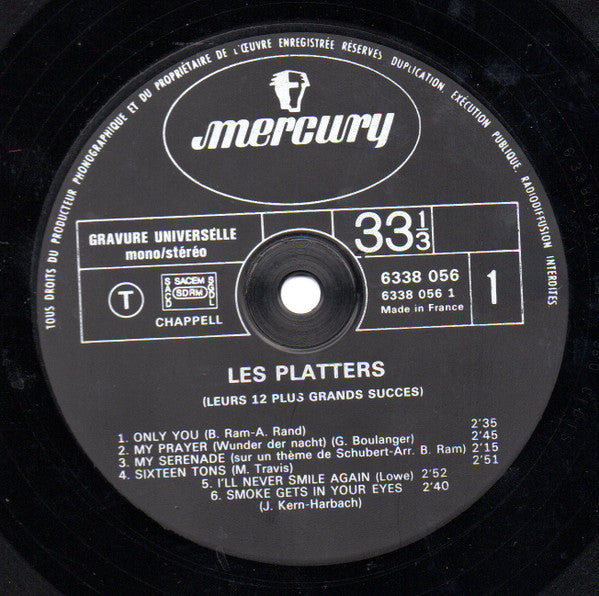 The Platters : Leurs 12 Plus Grands Succès (LP, Comp, Mono, RE)