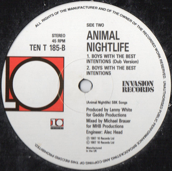 Animal Nightlife : Boys With The Best Intentions (12", Single)