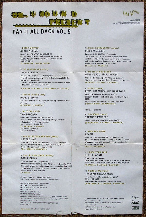 Various : Pay It All Back Vol. 5 (CD, Comp)