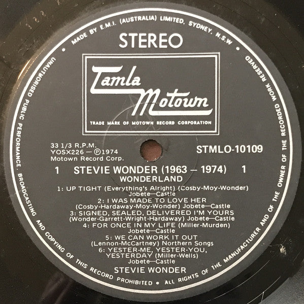 Stevie Wonder : 1963-1974 "Wonderland" (LP, Comp)