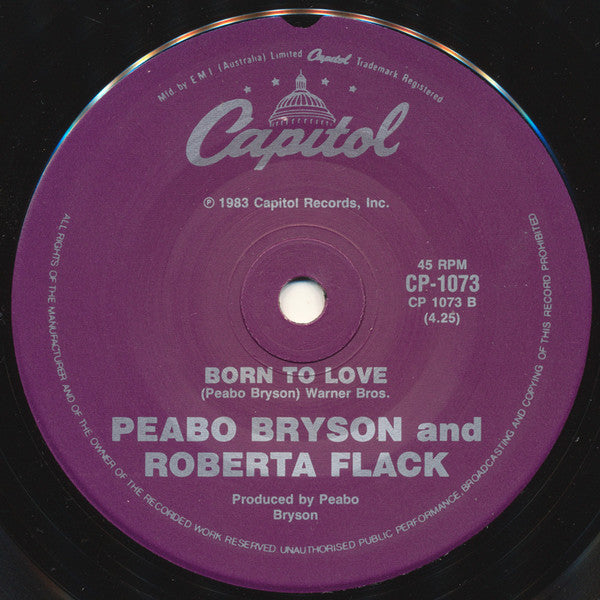 Peabo Bryson And Roberta Flack : Tonight I Celebrate My Love (7", Single)