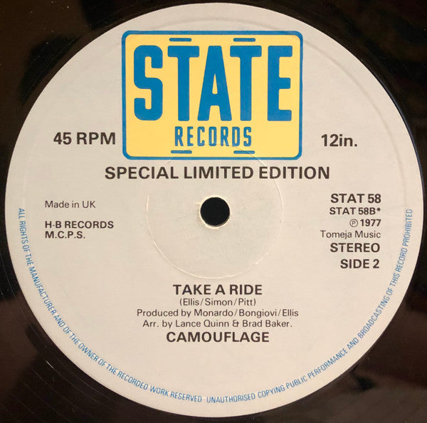 Camouflage (5) : Bee Sting (12", Single, Ltd, Tra)