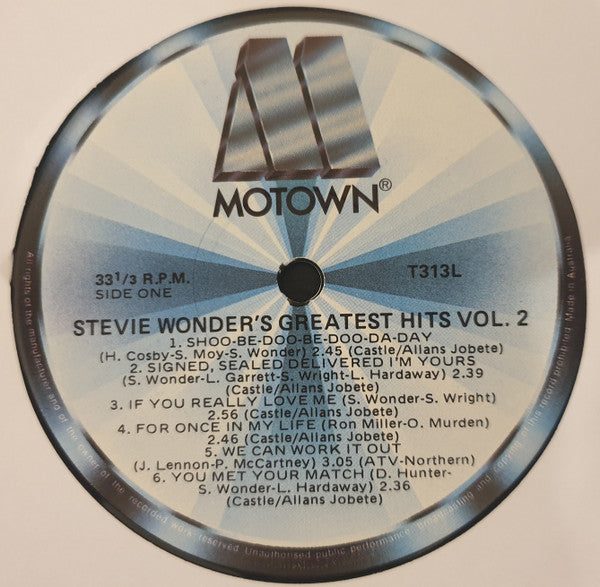 Stevie Wonder : Stevie Wonder's Greatest Hits Vol. 2 (LP, Comp, RE)