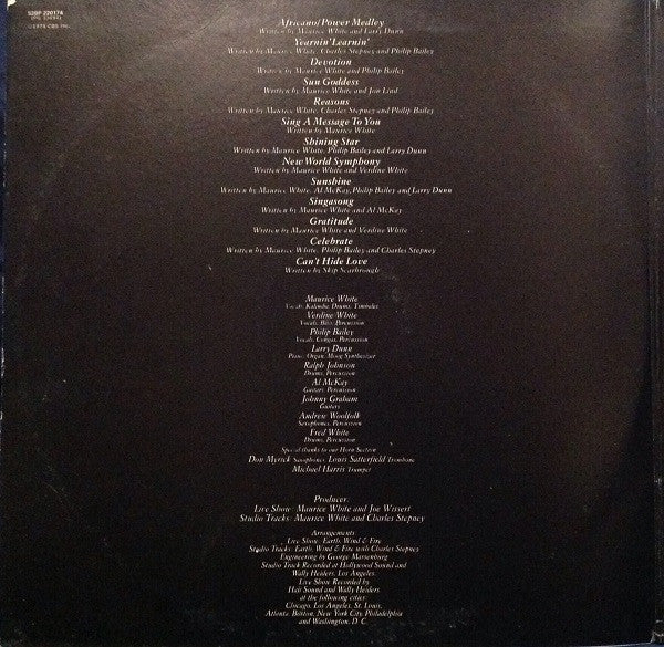 Earth, Wind & Fire : Gratitude (2xLP, Album, Gat)