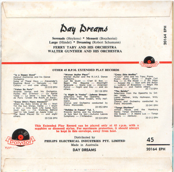 Ferry Taby And His Orchestra / Walter Gunther And His Orchestra* : Day Dreams (7", EP, Mono)