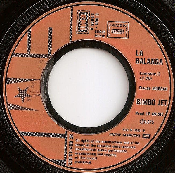 Bimbo Jet : La Balanga (Version Originale) (7", Single)
