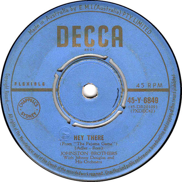 The Johnston Brothers : Hernando's Hideaway (7", Single)
