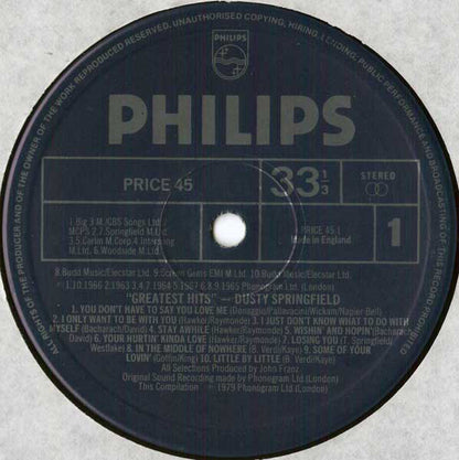 Dusty Springfield : Greatest Hits (LP, Comp, RE)