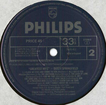 Dusty Springfield : Greatest Hits (LP, Comp, RE)