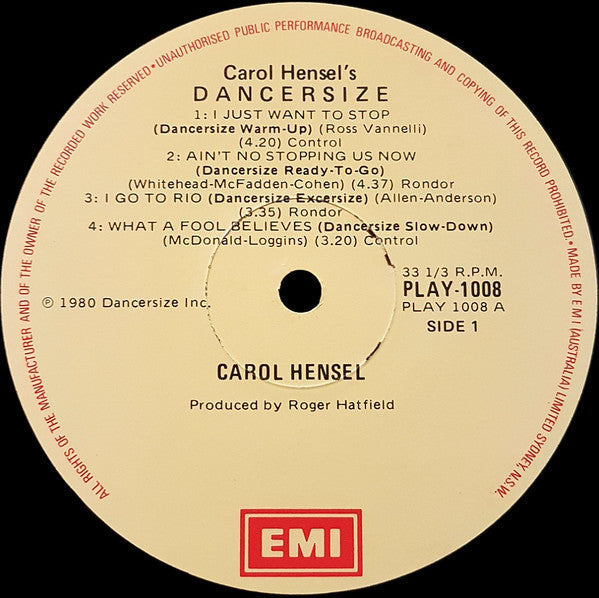 Carol Hensel : Dancersize (LP, Album)