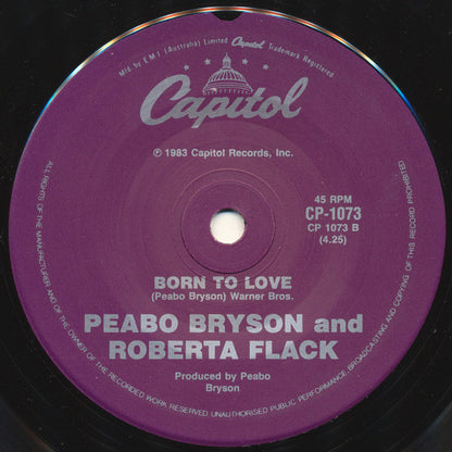 Peabo Bryson And Roberta Flack : Tonight I Celebrate My Love (7", Single)