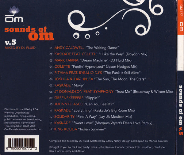 DJ Fluid : Sounds Of OM V.5 (CD, Mixed)