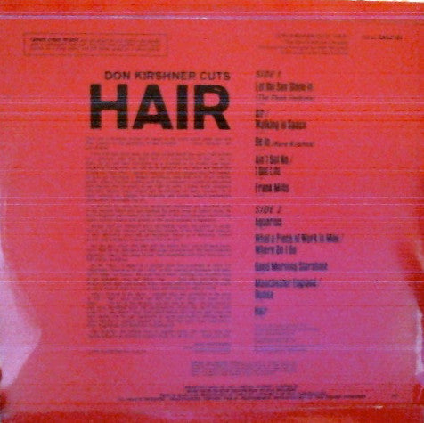 The Don Kirshner Concept : Don Kirshner Cuts "Hair" (LP, Album)