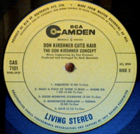 The Don Kirshner Concept : Don Kirshner Cuts "Hair" (LP, Album)
